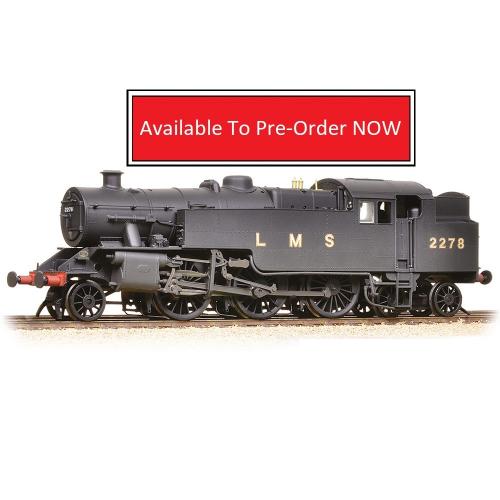 372-754-Graham Farish-LMS Fairburn Tank 2278 LMS Black (Revised) - Weathered